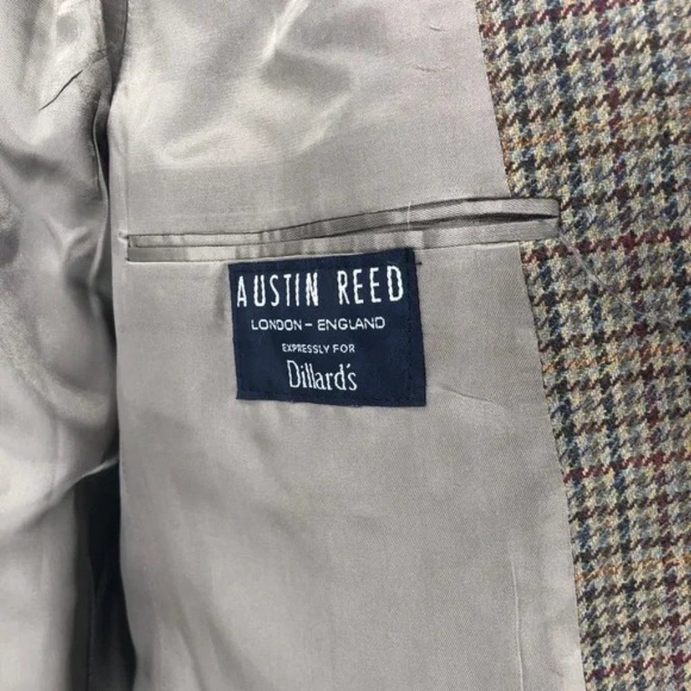 SOLD! Austin Reed Houndstooth Elbow Patch Blazer Size 43R - Picture 8 of 15